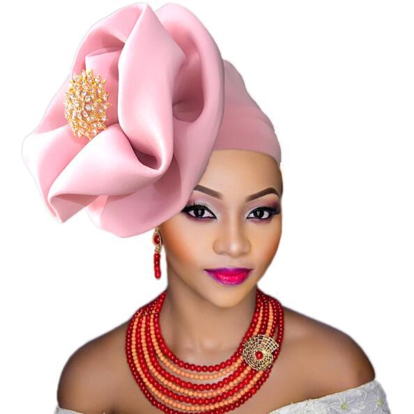 Turban africain femme for women african head wraps big flower cap for wedding