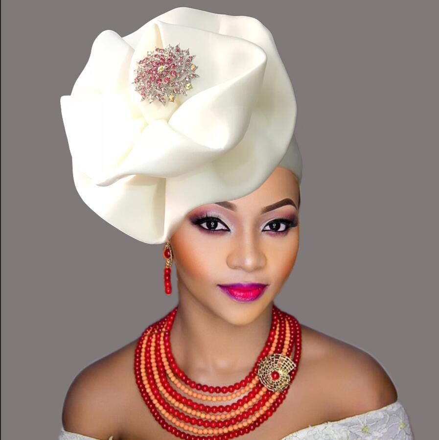 Turban africain femme for women african head wraps big flower cap for wedding
