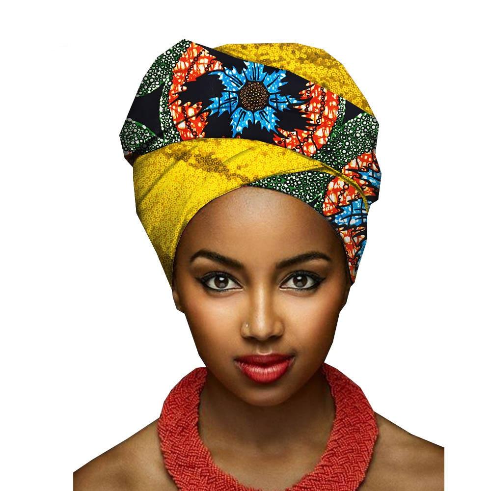 African Dresses for Women Headband Printed Scarf Rich Bazin Nigerian Headtie Africa Clothing Dashiki Costumes 50*180CM 15 Colors