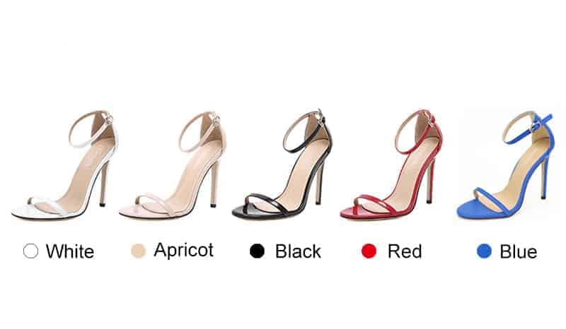 DEleventh Classics Sexy Women Red Wedding Shoes Peep Toe Stiletto High Heels Shoes Woman Sandals Black Red Nude Big Size 43 US10