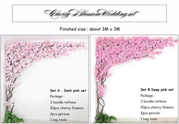 New Cherry blossoms landscaping set artificial large indoor decoration for home wedding living room wall flower plant decorative
