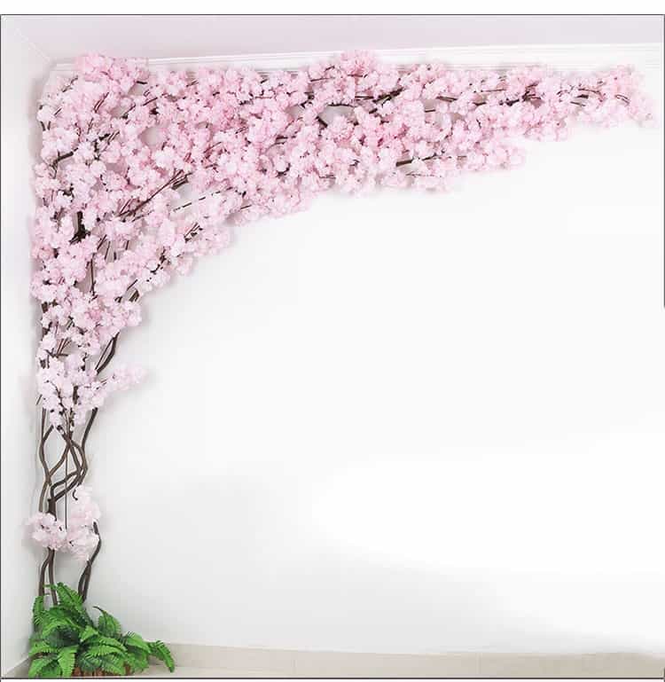 New Cherry blossoms landscaping set artificial large indoor decoration for home wedding living room wall flower plant decorative