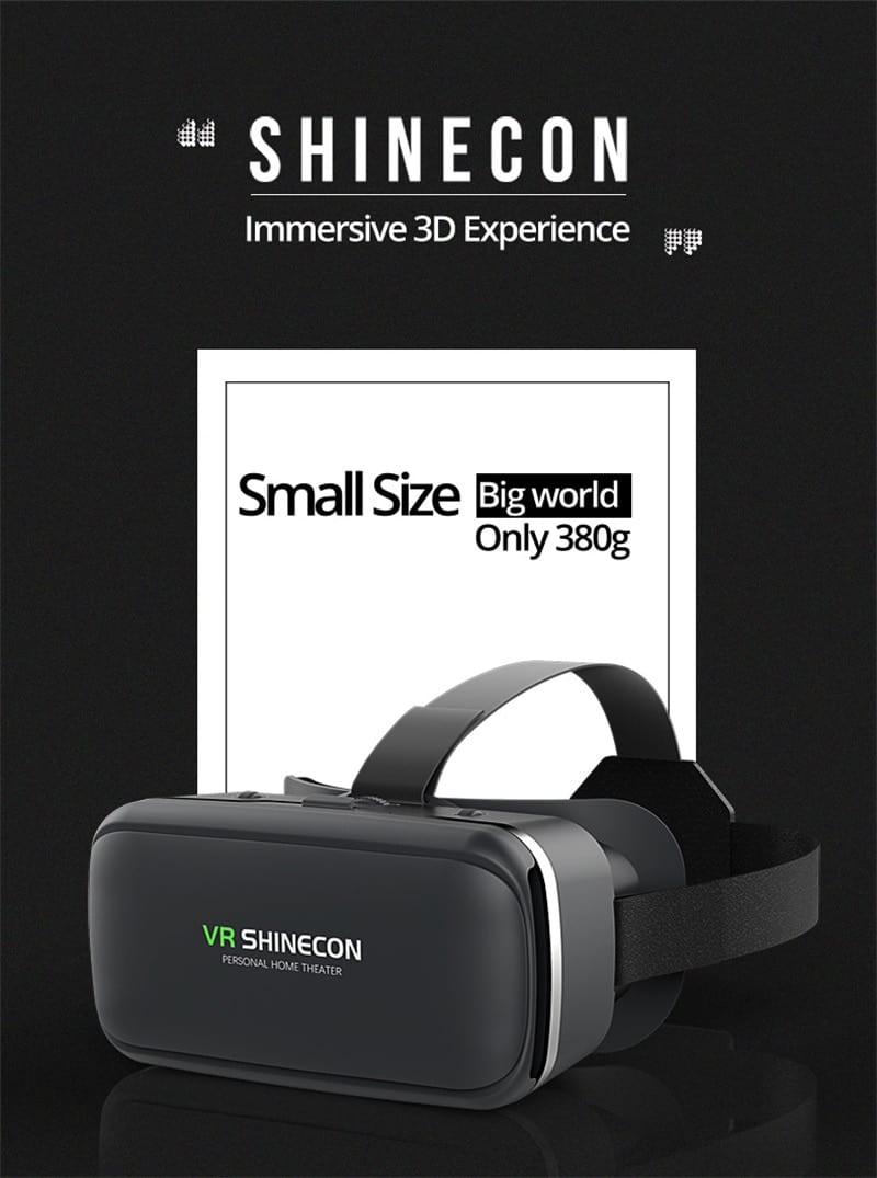 Shinecon 6.0 Casque VR Virtual Reality Glasses 3 D 3D Goggles Headset Helmet For iPhone Android Smartphone Smart Phone Stereo