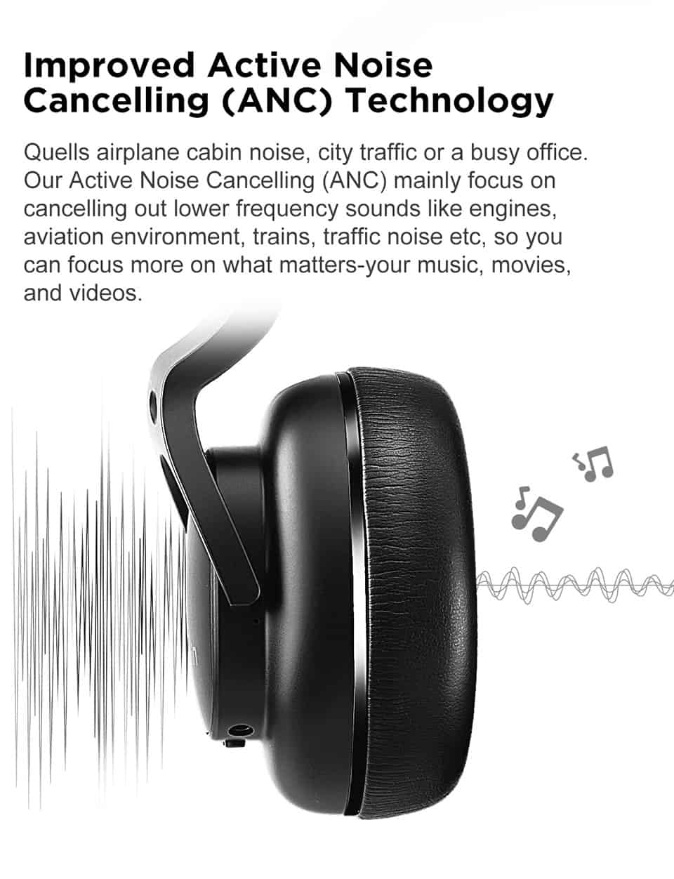 COWIN E9 Active Noise Cancelling Headphones Bluetooth Headphones Wireless Headset Over Ear with Microphone Aptx HD sound