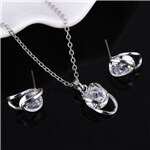 2019 Imitation pearls Bridal Jewelry sets for Women Silver Plated Rhinestone Necklace earring Sets Wedding Jewelry