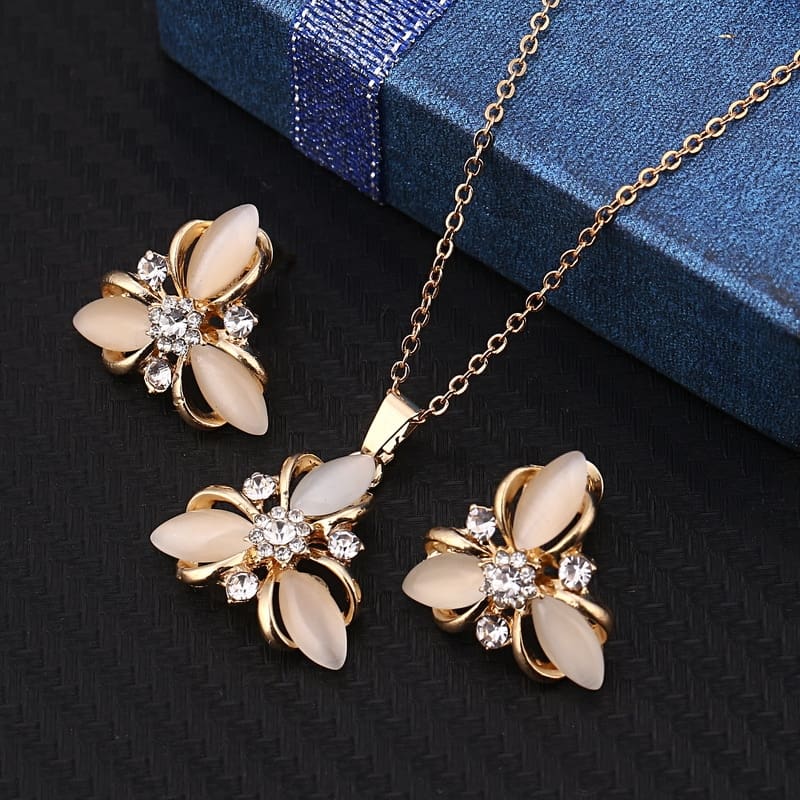 3pcs Silver Plated Shine Peal Necklace Invisible Transparent Fishing Chain Pendant Neckalce and Earring for Women Jewelry Gift