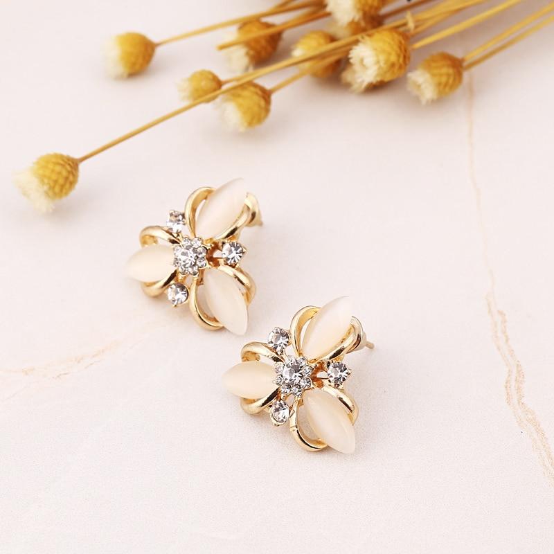 2018 new Pearl Bridal Jewelry Sets Parure Bijoux Femme Pink Natural Stone Opal Tulip Flowers Jewelry Wedding Jewelry Sets