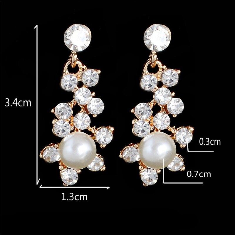 High quality Imitation Pearl Jewelry Sets For Women Austria Crystal Rhinestone Pendants Necklace Earrings Set Pearl Jewelry