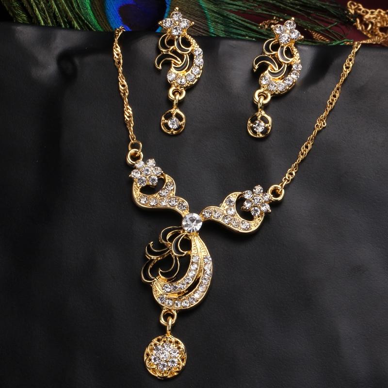 2019 African Jewelry Set Dubai Gold Silver Jewelry Sets For Women Crystal Beads Wedding Jewellery Set Bridal Costume Jewelery