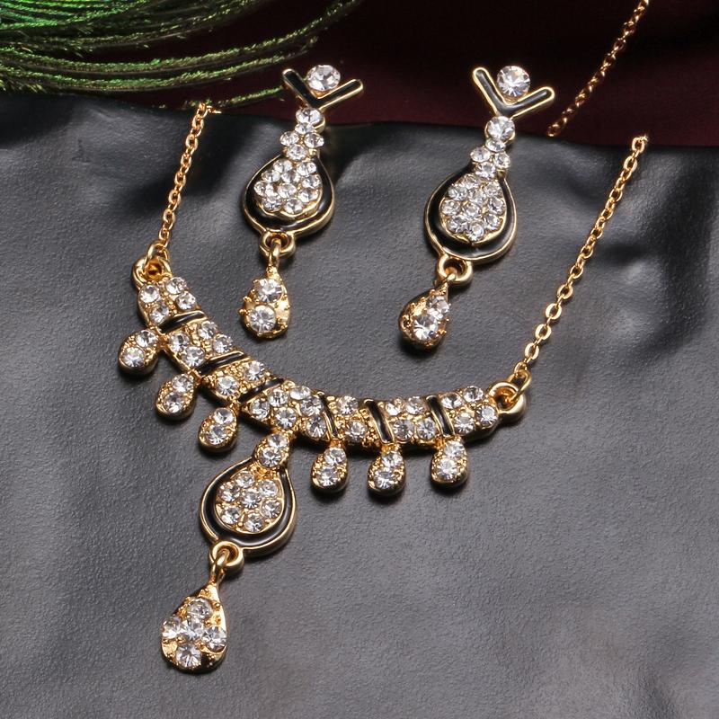 2019 African Jewelry Set Dubai Gold Silver Jewelry Sets For Women Crystal Beads Wedding Jewellery Set Bridal Costume Jewelery
