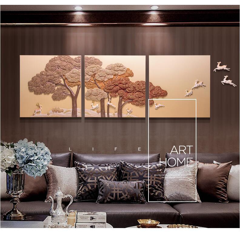 Simple atmosphere personality embossed decorative painting mural painting living room modern sofa background wall decoration