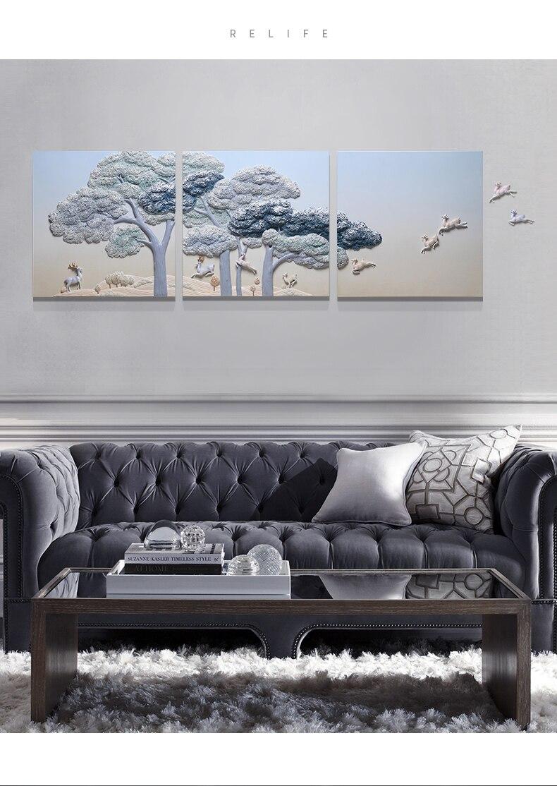 Simple atmosphere personality embossed decorative painting mural painting living room modern sofa background wall decoration