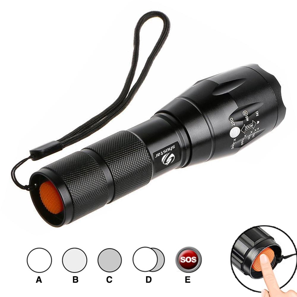 Led flashlight Ultra Bright torch T6/L2/V6 Camping light 5 switch Modes waterproof Zoomable Bicycle Light use 18650 battery