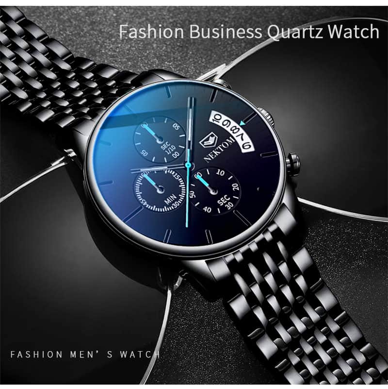 NEKTON Casual Chronograph Multifunction Mens Watches Top Brand Luxury Waterproof Luminous Quartz Clock Men Relogio Masculino