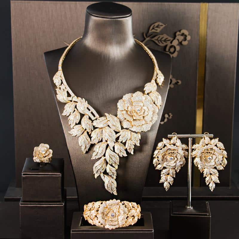 african jewelry sets jewelry accessories bridal jewelry sets WOMEN necklace stone necklace WEDDING SETS Zirconia