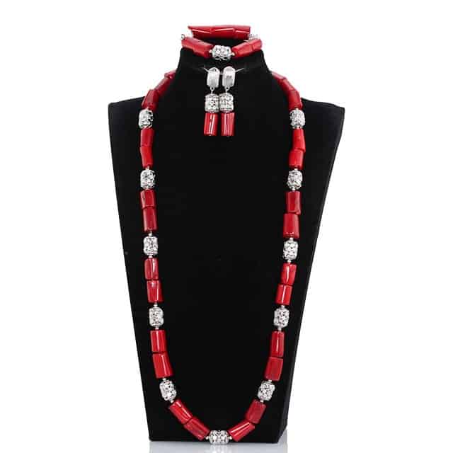 2019 NEW Coral Beads Nigerian Wedding Couple Jewelry Sets Original Coral African Bridal Costume Jewelry Bride and Groom wedding