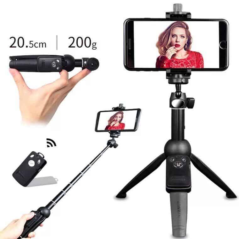 YUNTENG Self Stick for Ring Light Camera Phone Photography Smartphone Studio Live show Mini Foldable 3 in 1 Selfie Stick Tripod