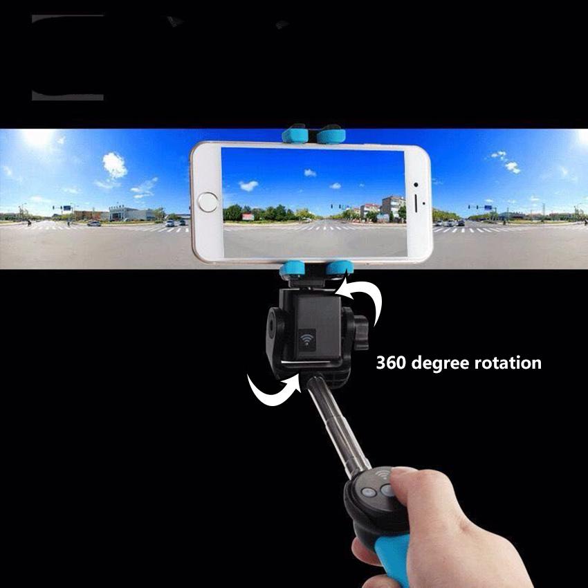 360 degree Rotating Panoramic Bluetooth Selfie Stick for Iphone Xiaomi Samsung Android Phones Monopod Tripod for Video Bloggers