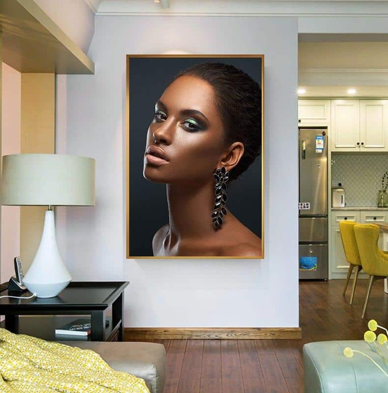 Glamorous Black Girl Women Canvas Painting Fashion Figure Wall Art Picture for Living Room Bedroom Nordic Print and Poster Decor