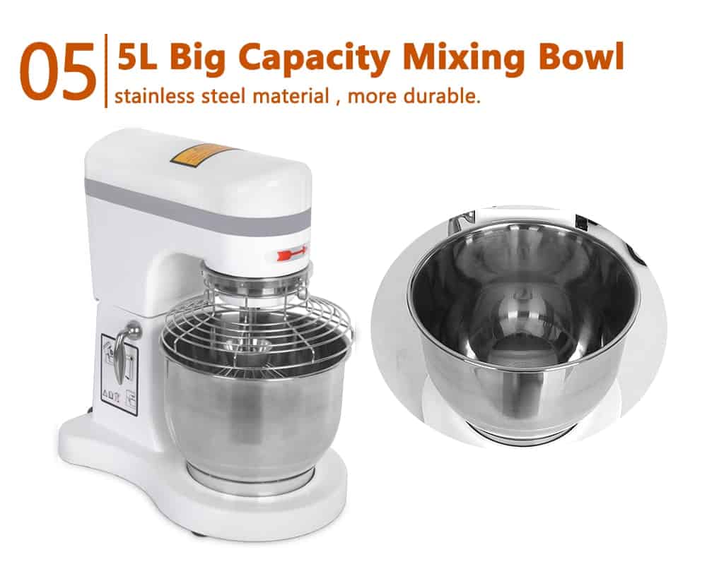 ITOP Electric 5L Food Mixer Professional Food Processors 10 Stepless Speed Commercial Dough Mixer Cream Mixing Machine IT-ZB5L