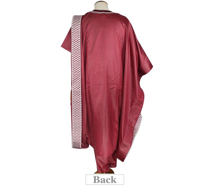 H&D african men embroidered clothes shirt pants agbada suit tops with tassel traditional formal attire boubou africain PH8052