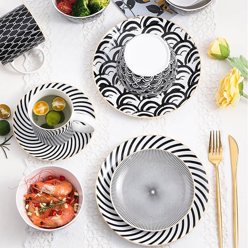6/8 /10 inch Porcelain tableware set plate tableware dinnerware Tableware set Cutlery set Dinnerware Set dinner service