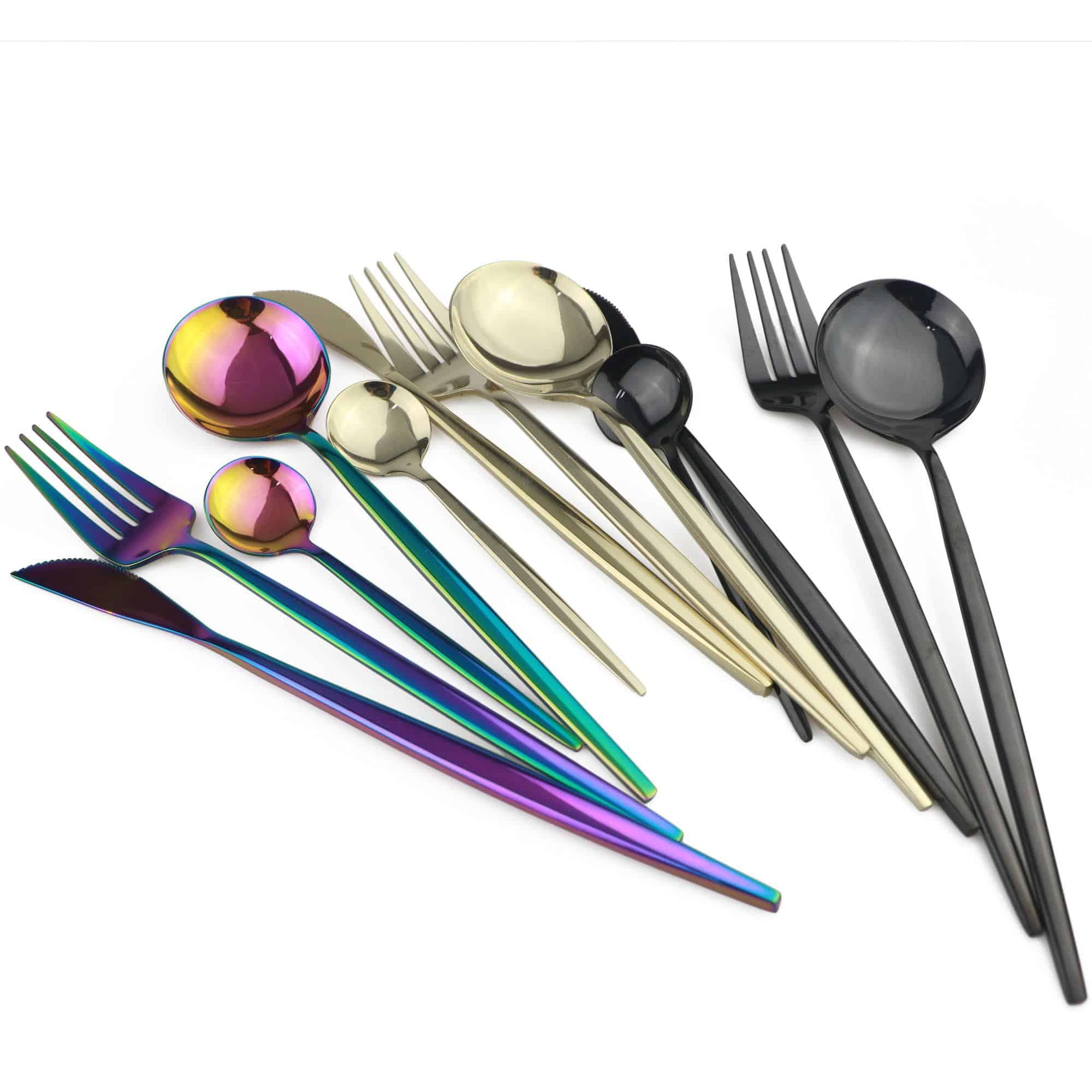 24 Pcs/Set Dinnerware Set 304 Stainless Steel Cutlery Set Steak Knife Fork Set Spoon Flatware Tableware Kitchen Silverware Set