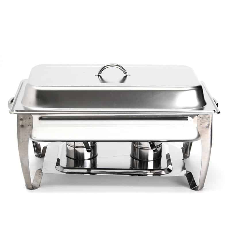 9L Foldable Stainless Steel Square Buffet Stove Dish Set Container Food Warmer Rectangular Chafing Dish Full Buffet Catering