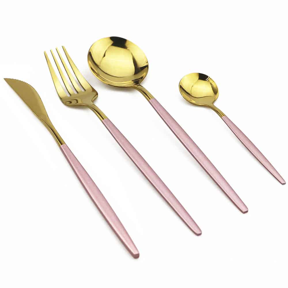 24Pcs/set Black Gold Cutlery Set 18/10 Stainless Steel Dinnerware Silverware Flatware Set Dinner Knife Fork Spoon Dropshipping