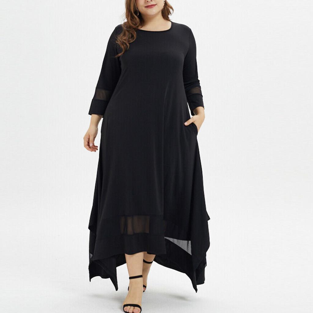 Vintage Women Casual Loose Dress Solid Long Sleeve Boho Ethnic Autumn Muslim Long Maxi Dresses Plus Size Retro vestido mujer