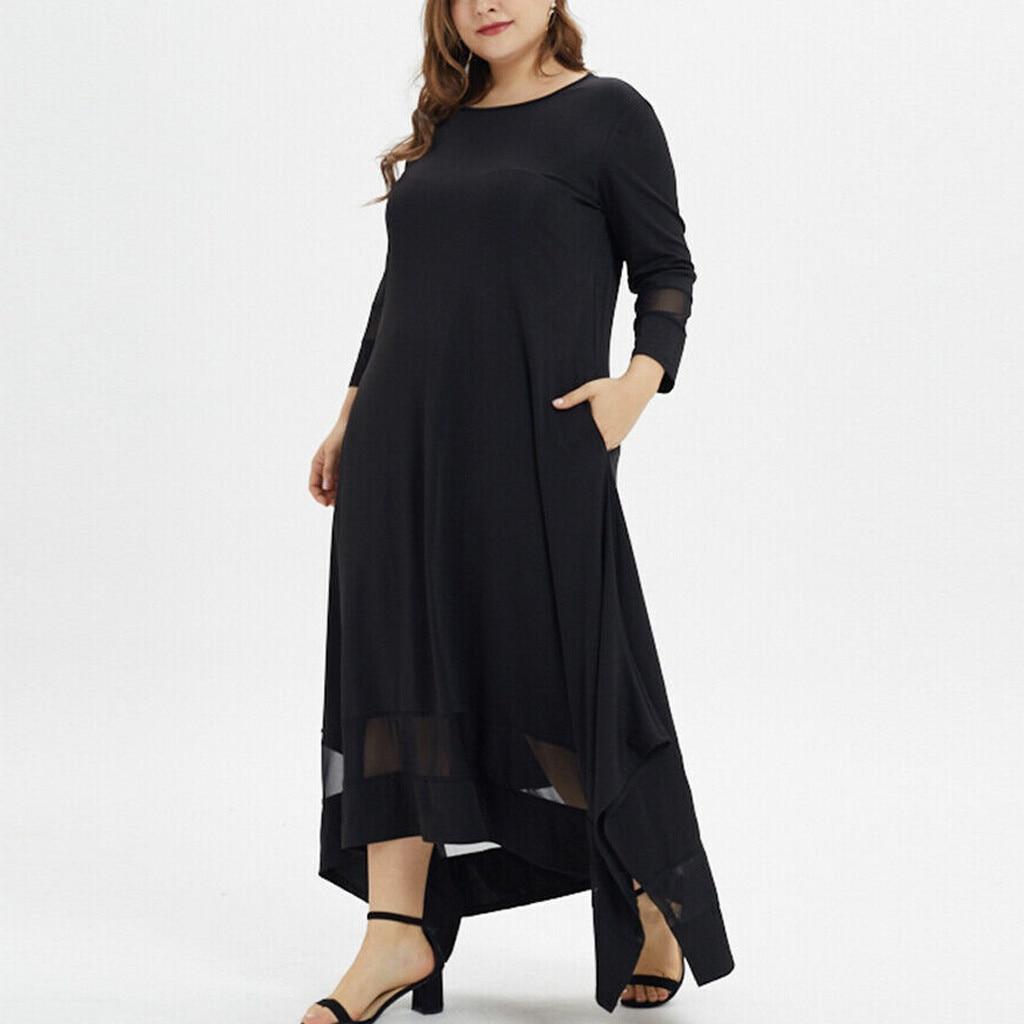 Vintage Women Casual Loose Dress Solid Long Sleeve Boho Ethnic Autumn Muslim Long Maxi Dresses Plus Size Retro vestido mujer