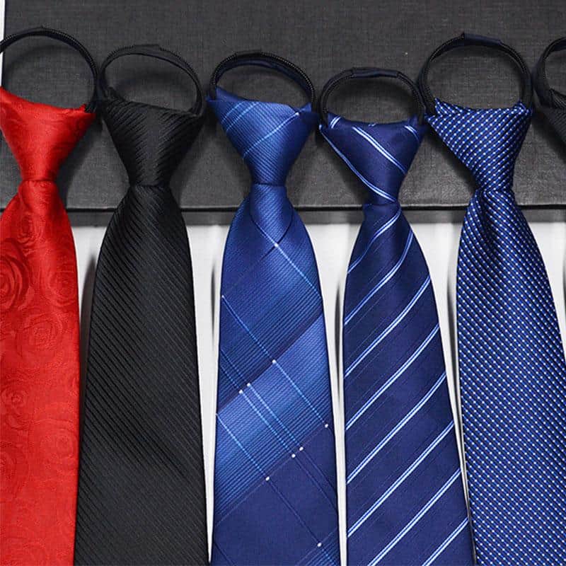 Men Zipper Tie Lazy Ties Fashion 8cm Business Necktie For Man Skinny Slim Narrow Bridegroom Party Dress Wedding Necktie Present