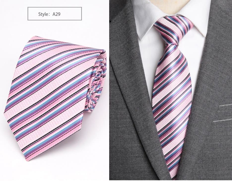 20 Style Formal Ties Business Vestidos Wedding Classic Men's Tie Stripe Grid 8cm Corbatas Dress Fashion Accessories Men Necktie