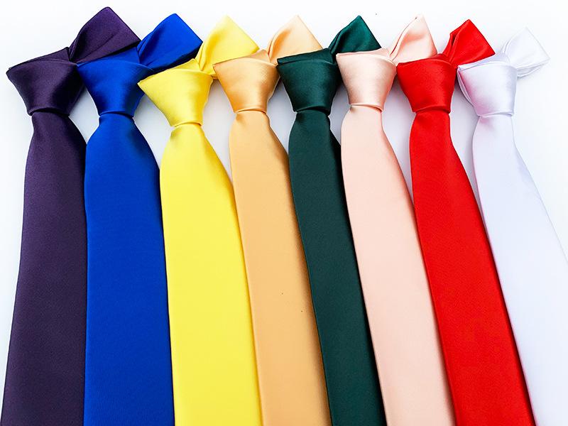 2020 New Classic Solid Design 8cm Silk Ties for Men Wedding Necktie Gold Yellow Green Blue Black Purple Business Neck Tie A053
