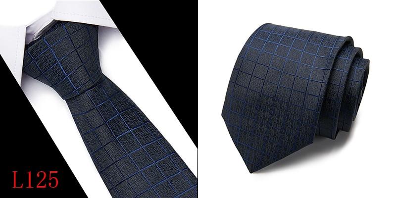 Fashion Neckties Classic Men's Stripe Blue Wedding Tie Jacquard Woven Tie 100% Silk Men Solid Tie Polka 7.5cm Neck Ties
