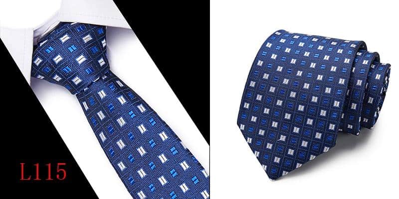 Fashion Neckties Classic Men's Stripe Blue Wedding Tie Jacquard Woven Tie 100% Silk Men Solid Tie Polka 7.5cm Neck Ties