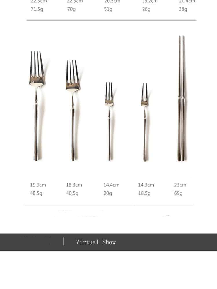 New Sliver Cutlery Set Luxury Dinnerware 1 pieces Mirror Polishing Tableware 304 Stainless Steel Dinner Knife & Fork
