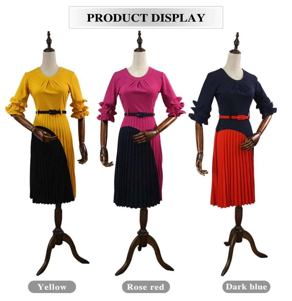 H&D 2019 summer dress for women plus size office lady dresses vintage dress with belt turkey dress women wears african clothes