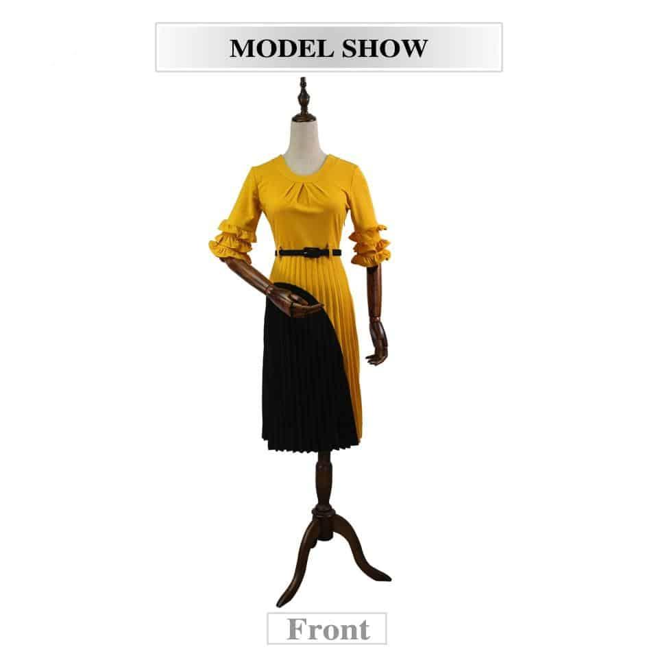 H&D 2019 summer dress for women plus size office lady dresses vintage dress with belt turkey dress women wears african clothes