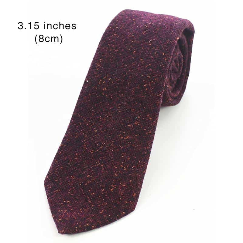 KAMBERFT Solid Color Cashmere Wool Necktie and Pocket Square Tie Clip Sets for Men 8cm Red Brown Green Gray For Men Wedding Tie