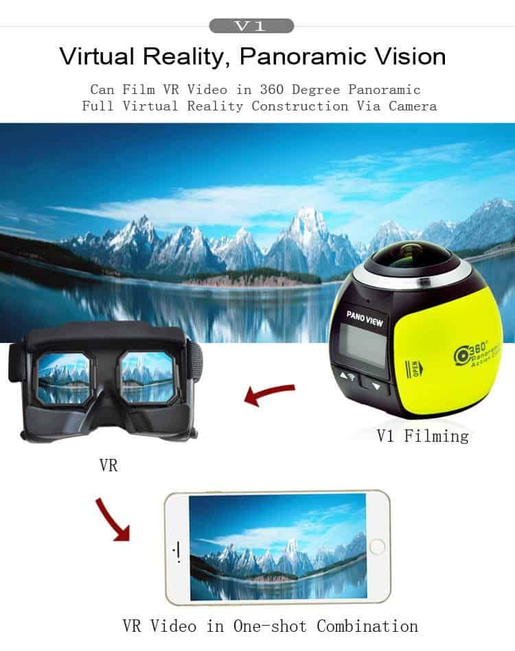 KaRue 4K 360 Action Camera Wifi Mini Panoramic Camera 2448*2448 Ultra HD Panorama Camera 360 Degree Sport Driving VR Ca