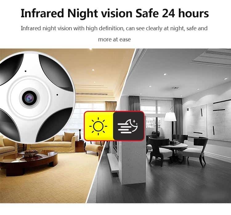 3MP 3D VR CCTV WIFI IP Camera 360 Degree Fisheye Panorama mini Camera Night Vision Wireless Home Security Surveillance Camera