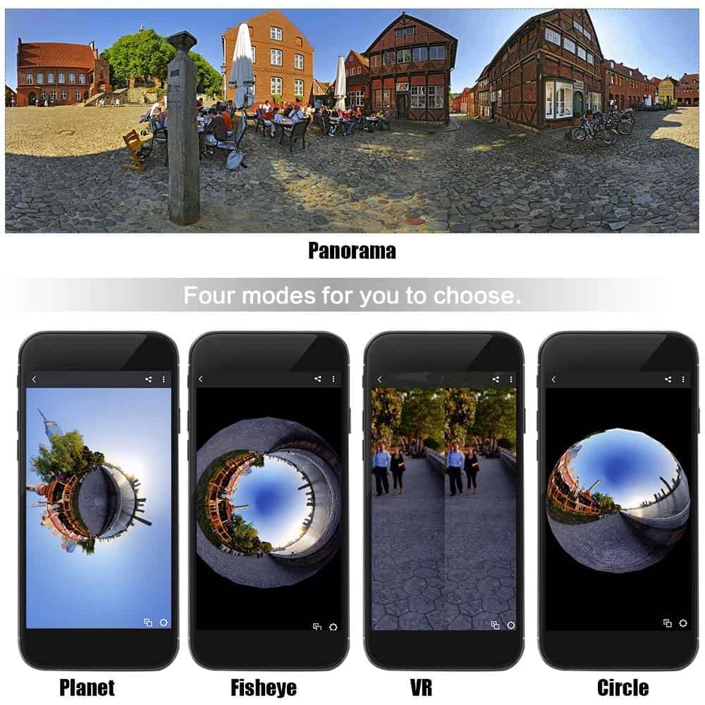 Detu 360 Degree Panorama Camera Wifi 1080P 30FPS 8MP Fisheye 360 Camera for Virtual Glasses Action Sports Outdoor Activities