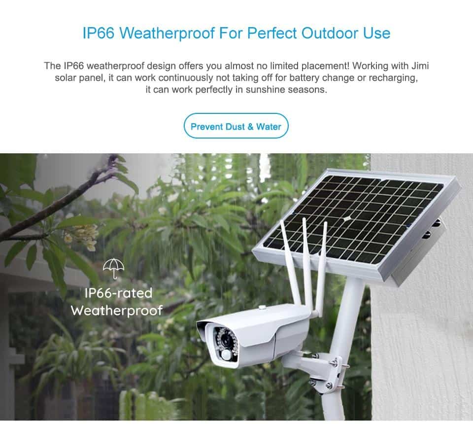 Jimi JH016 IP Camera 1080p With 4G Network Rechargeable Battery Powered Solar Panel Wifi Camera Full HD Security Camera Outdoor