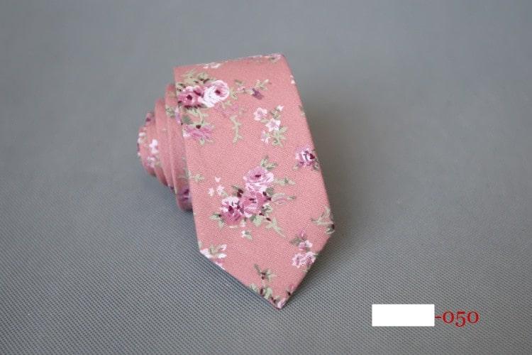 RBOCOTT Floral Ties For Men Printed Cotton Tie Mens Ties 6cm Slim Neck Tie Skinny Necktie For Wedding Party