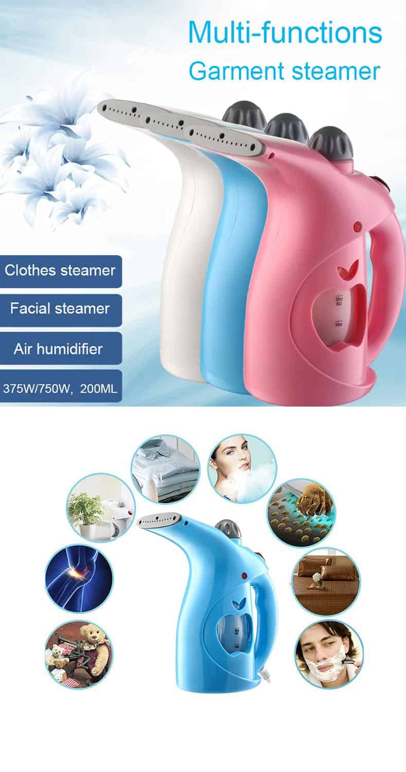 Cloth Steamer Portable Handheld Steam Iron For Clothes Travel Fabric 375W 750W Garment Steamers Iron Humidifier Facial Steamer