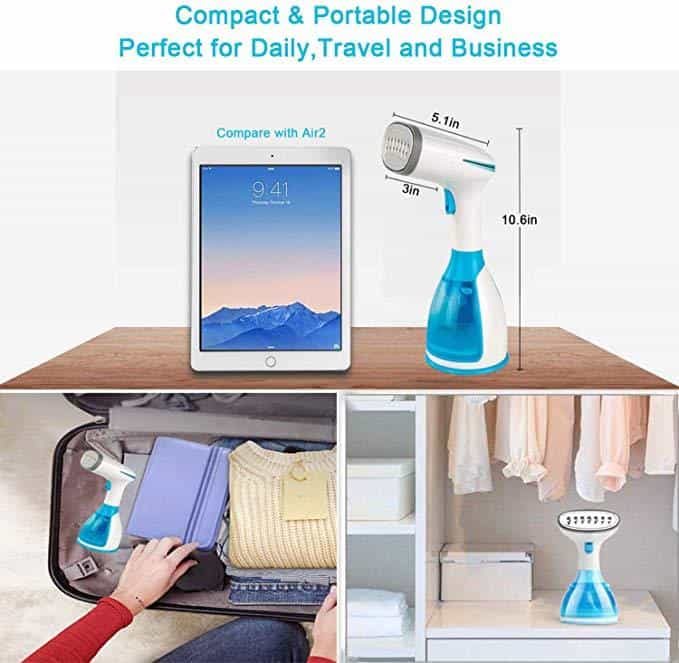 Garment Steamer for Home Travelling Portable Handheld 15 Seconds Fast-Heat Steam Fabric Iron Clothes Travel Clothing Ironing USA