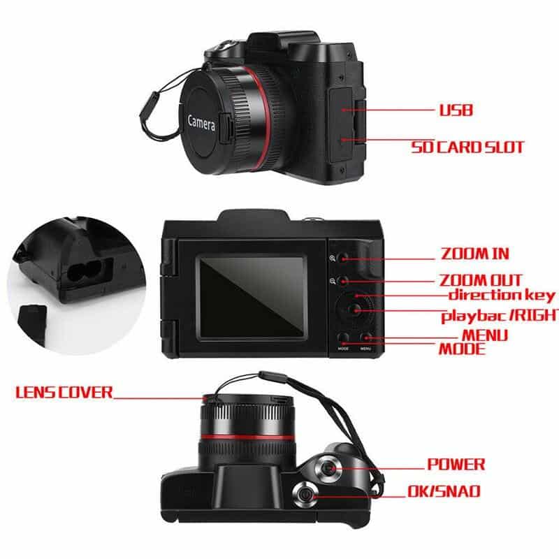Digital Full HD 1080P 16MP Flip Selfie Camera Professional Video Camcorder Vlogging Flip Selfie Video Camcorder Digital Camera