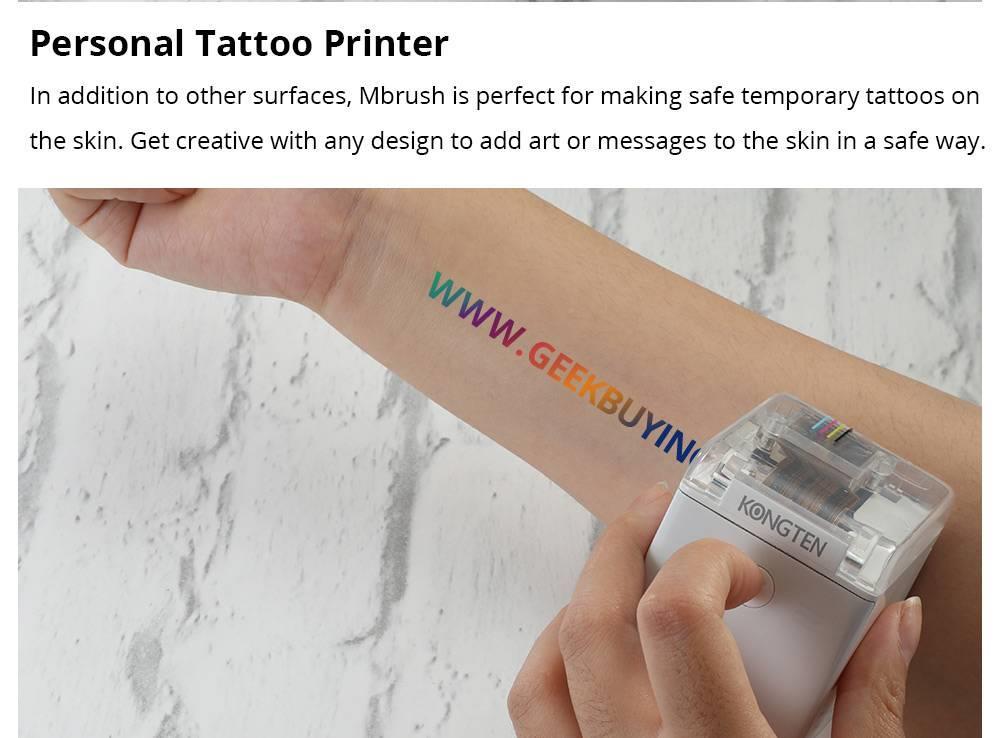 KONGTEN Handheld Inkjet Printer with Cartridge for Color Logo Printing on Metal Glass Paper and Plastic