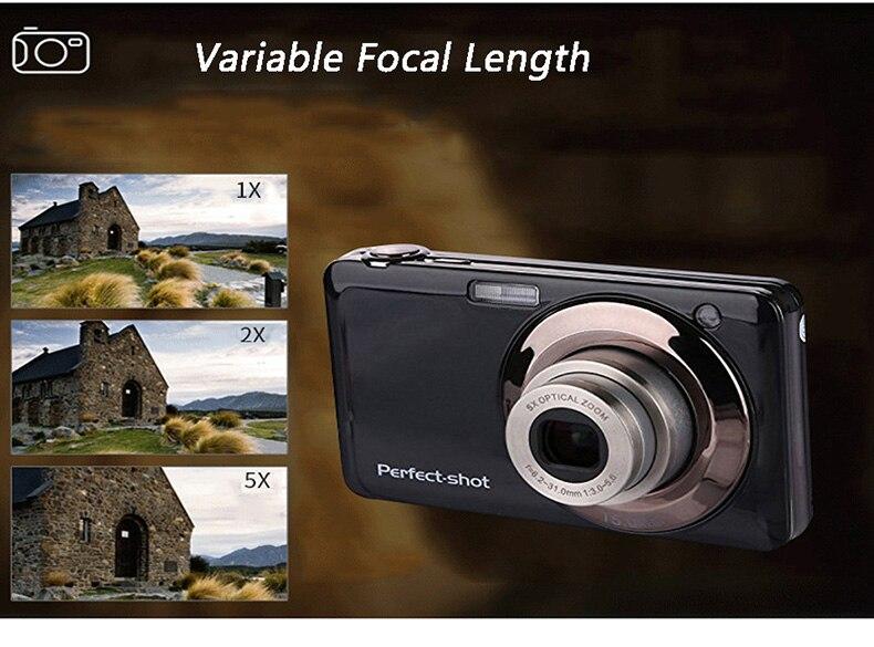 ELRVIKE 20mm 27in 5x Optical Zoom HD Digital Camera Macro Camera Mini Ccamera